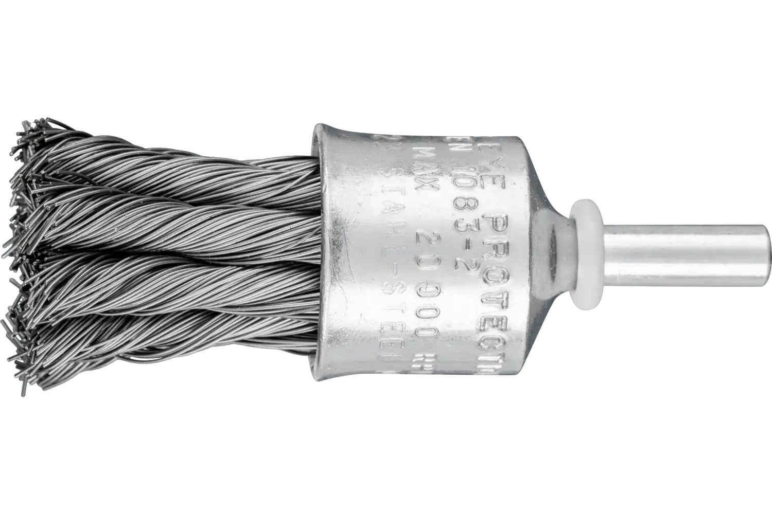 Picture of Pferd Knot Wire End Brush 3/4" Dia. Flared Cup .014 Carbon Steel 1/4" Shank